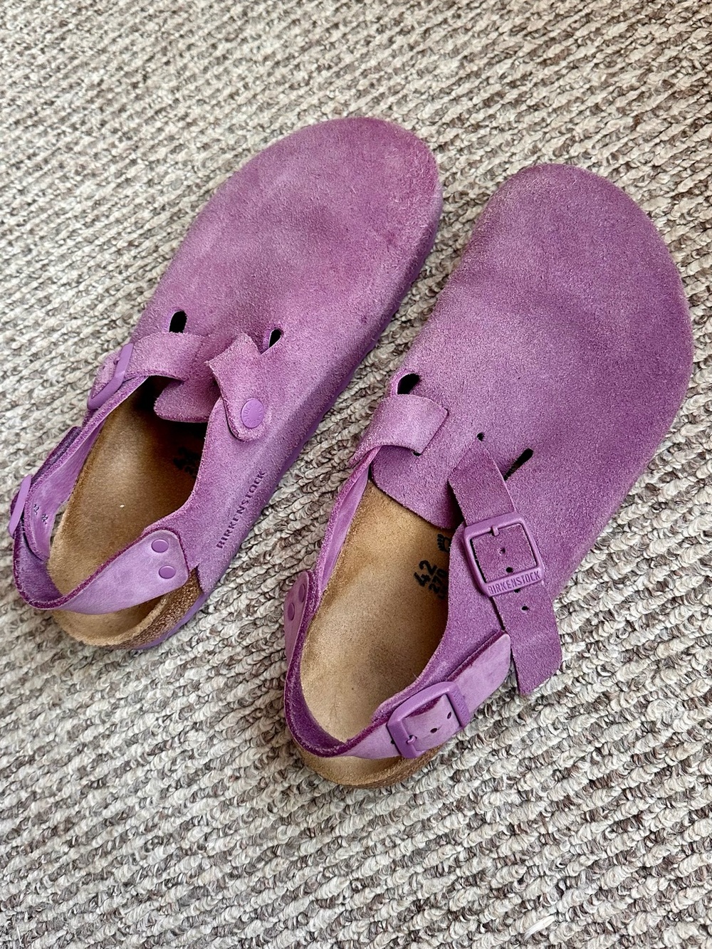 Birkenstock Mauve Suede Tokio Clogs NWOT - Picture 3 of 5